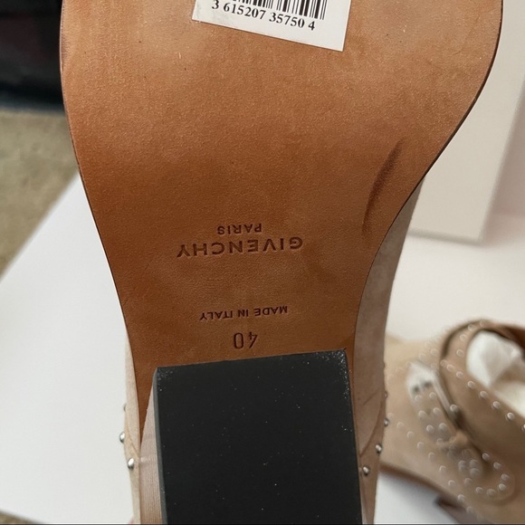 GIVENCHY Elegant Studded suede ankle boots Nude Western bootie southwest - Picture 16 of 16